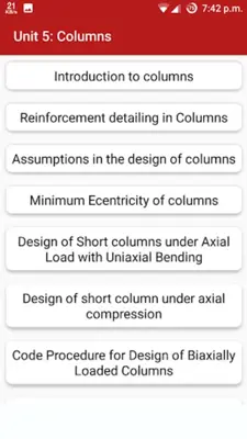 Design of Concrete Structures android App screenshot 2